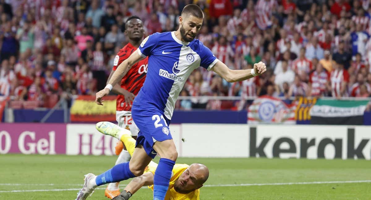 Carrasco marcó el 3-1 ante el Mallorca en una jugada individual./EFE