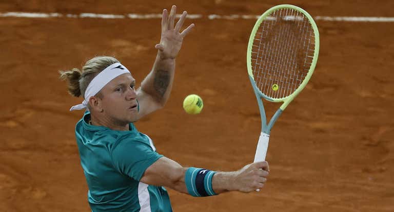 Alejandro Davidovich, durante su partido ante Holger Rune.