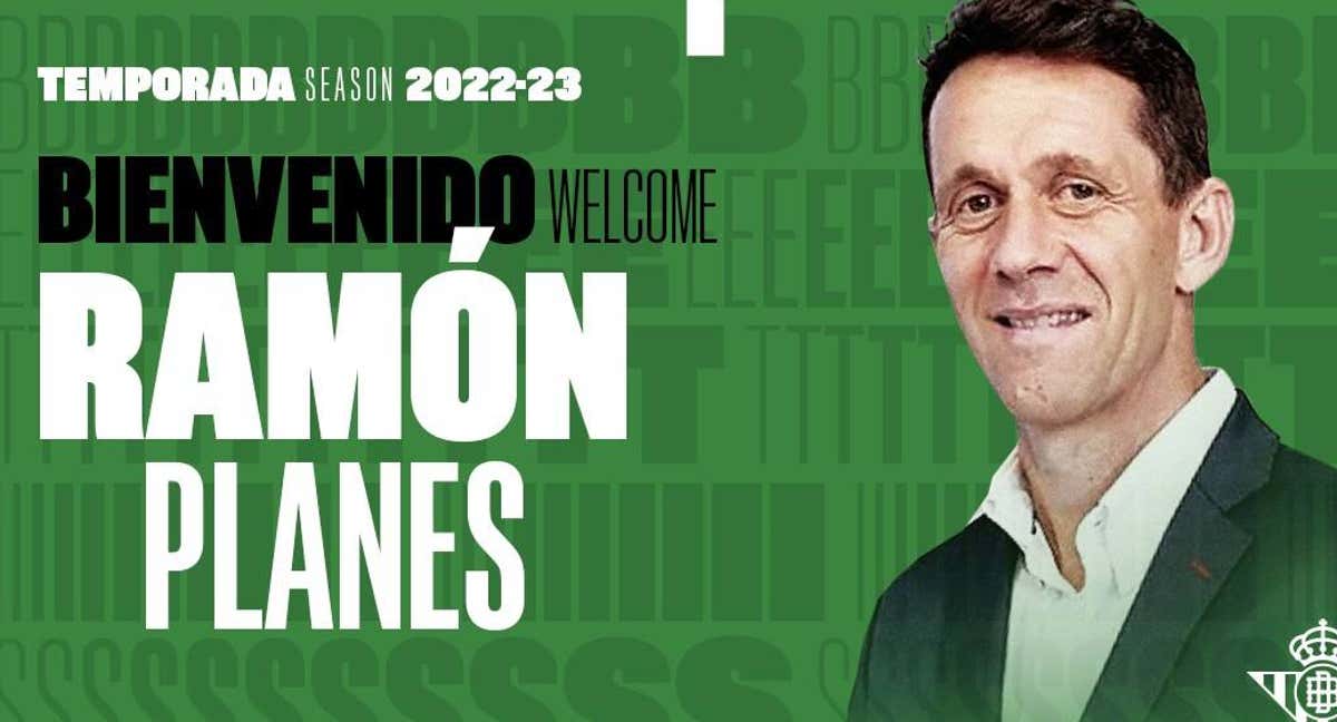 Imagen con la que el Betis ha anunciado la llegada de Ramón Planes./RBB