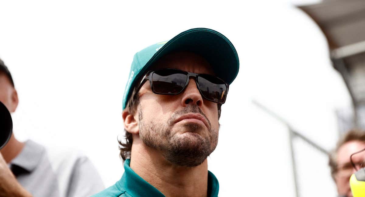 Fernando Alonso antes del Gran Premio de Bakú.