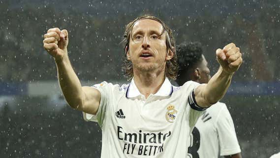 Modric celebra un gol del Real Madrid. /