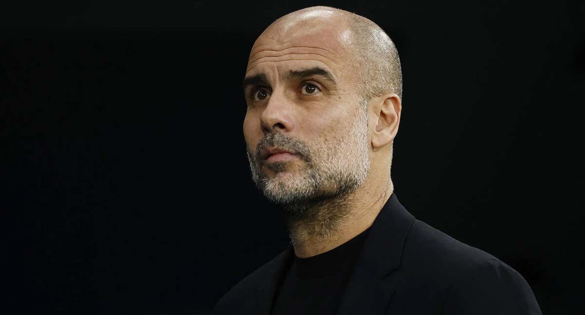 Guardiola, antes del partido del Manchester City en el Santiago Bernabéu.