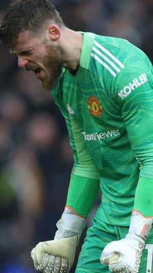 David De Gea celebra un gol del United.  REUTERS