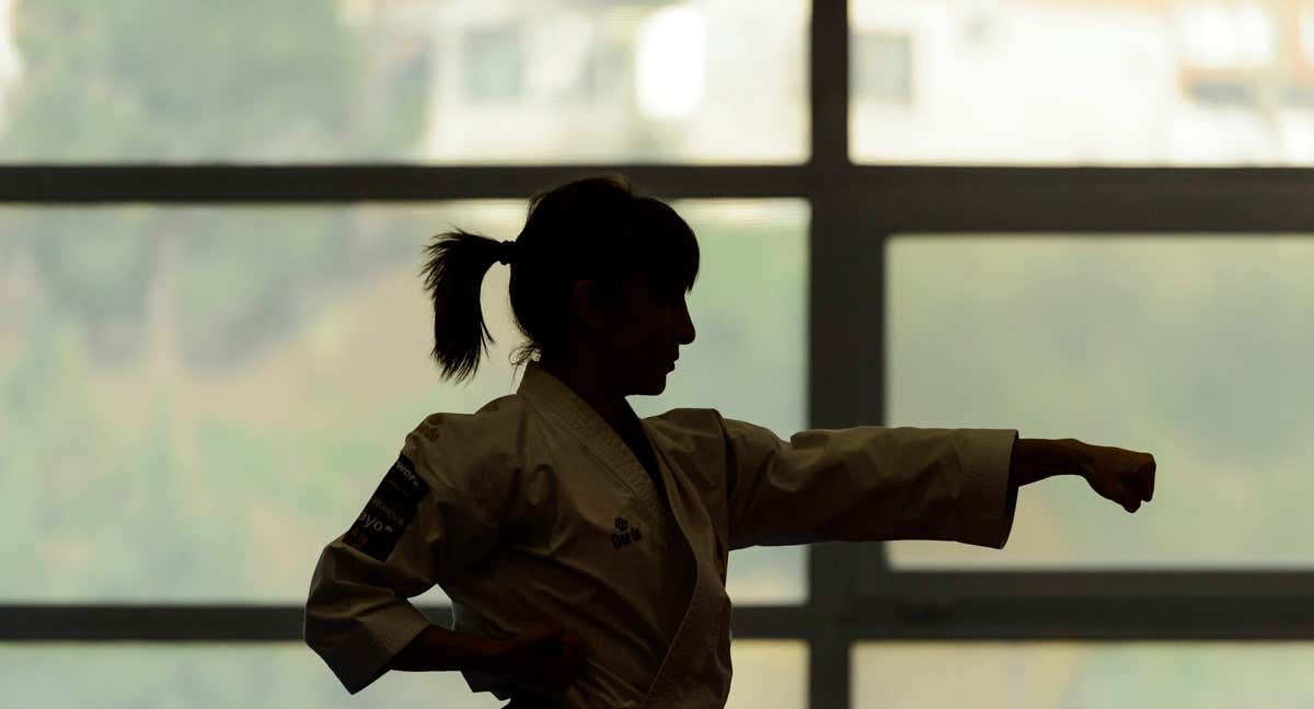 Sandra Sánchez, en un entrenamiento de 2021 para preparar los JJ.OO. de Tokio