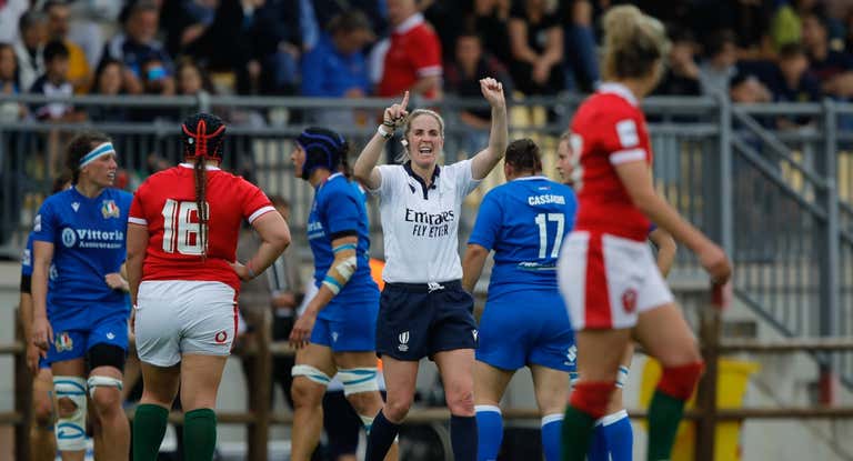 Joy Neville, durante el partido del Seis Naciones Femenino entre Italia y Gales.