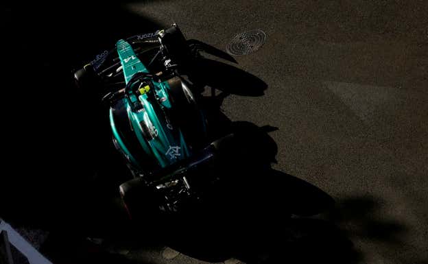 Vista cenital del Aston Martin de Fernando Alonso. REUTERS