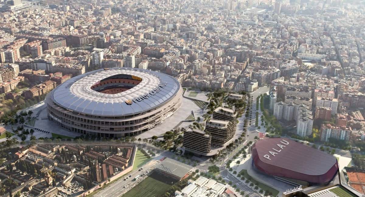 Recreación del nuevo Espai Barça, que comprende el nuevo Spotify Camp Nou./FC BARCELONA