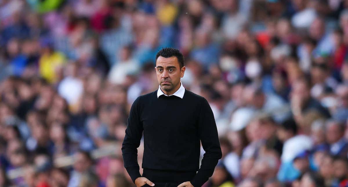 Xavi Hernández durante el Barça-Osasuna. /GETTY