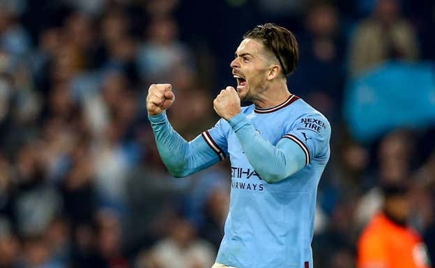 Grealish durante el partido contra el Madrid.  EFE
