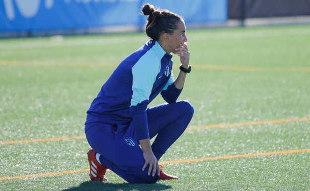 Virgy durante un partido del Atlético de Madrid.  VIRGINIA GARCÍA