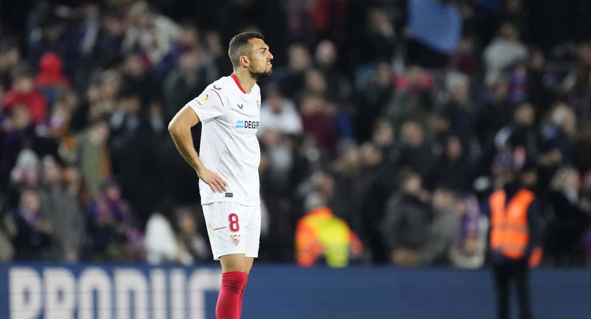 Joan Jordán durante un partido con el Sevilla./GETTY