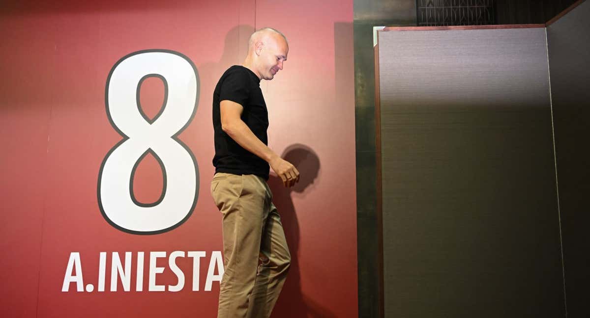 Iniesta en su despedida como futbolista del Vissel Kobe./AFP