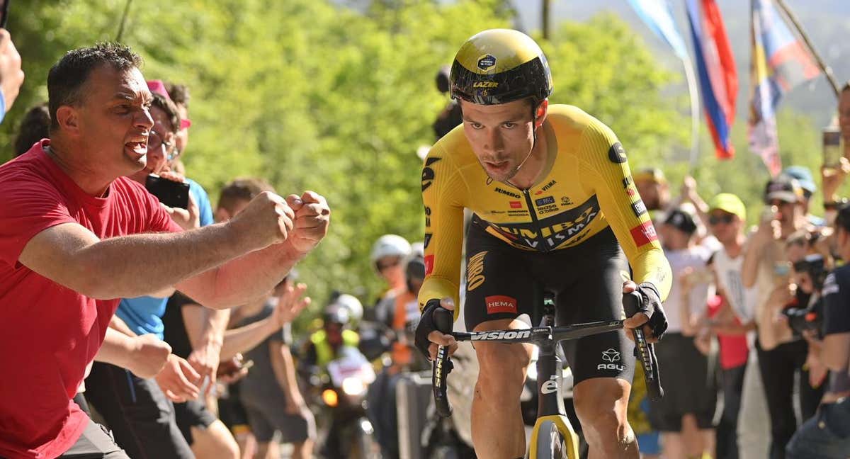 Primoz Roglic se anotó el Giro de Italia 2023 con una victoria en la cronoescalada al Monte Lussari. /RCS / LA PRESSE