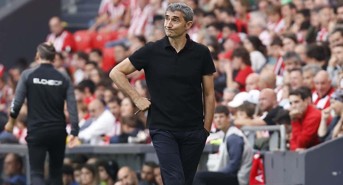 Ernesto Valverde, durante el último partido ante el Elche./EFE