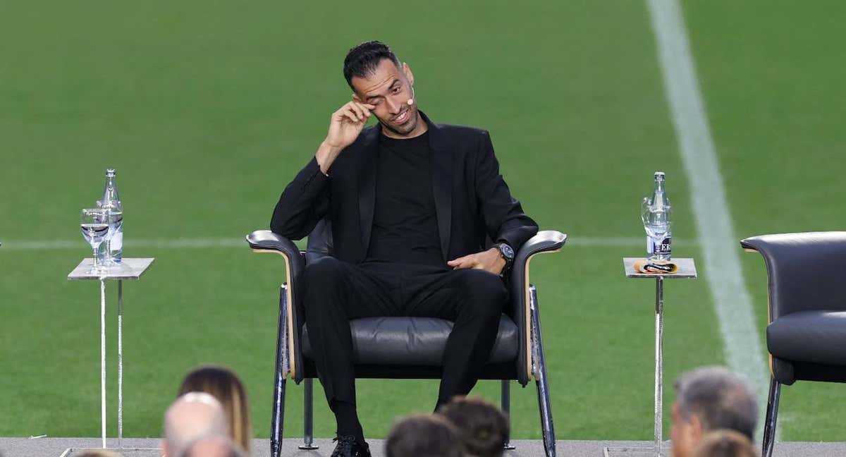 Sergio Busquets en su despedida como jugador del Barcelona.