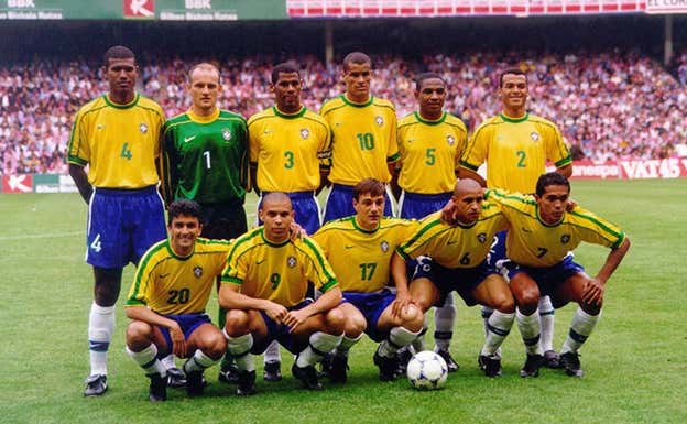 El once inicial de Brasil aquel día en San Mamés. Athletic Club