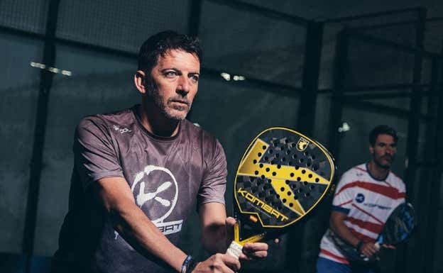 Javi Guerrero, en un club de pádel de Getafe.  @kombatpadel
