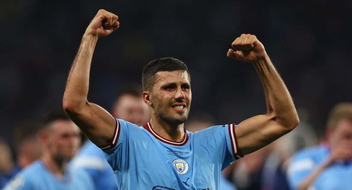 Rodri celebra la victoria.