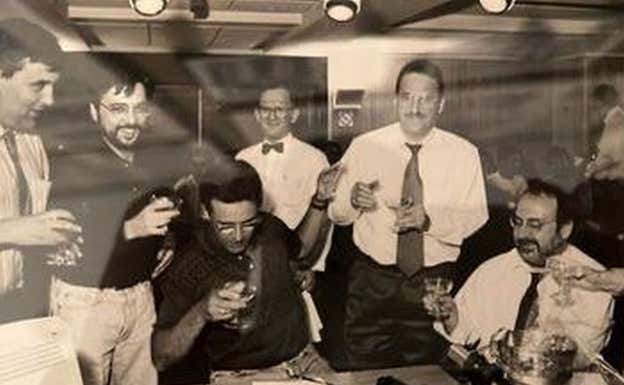 Brindis el día que De la Morena ganó por primera vez a Jose María García.