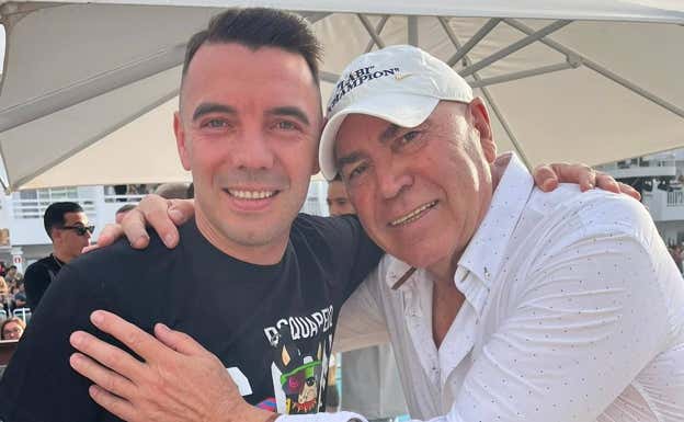 Labi, el pasado domingo con Iago Aspas.  CEDIDA