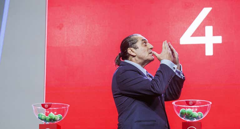 Paulo Futre, durante el sorteo del calendario de Primera en la RFEF.