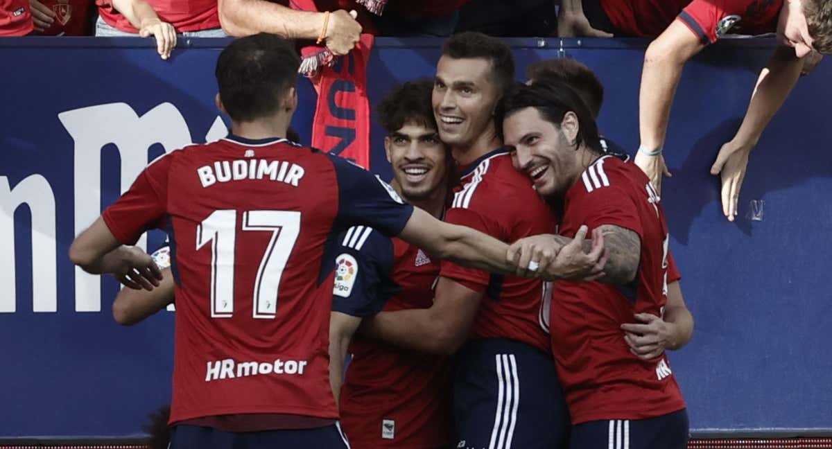 Osasuna celebra un gol de esta temporada./EFE