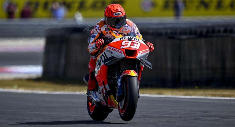 Marc Márquez, durante la carrera al sprint de Assen.