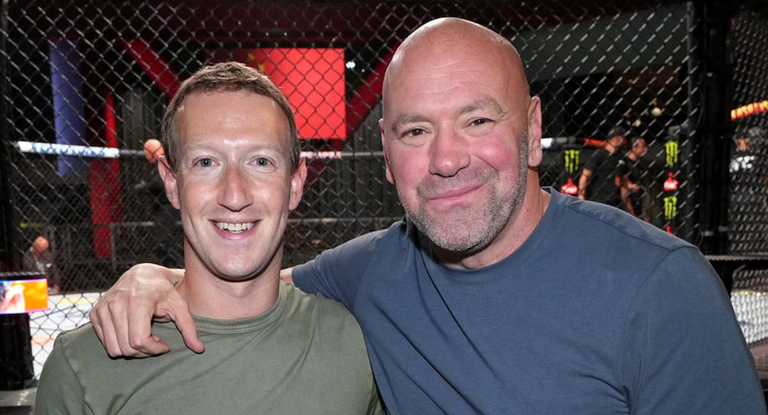 Mark Zuckerberg y Dana White, durante un evento de UFC.