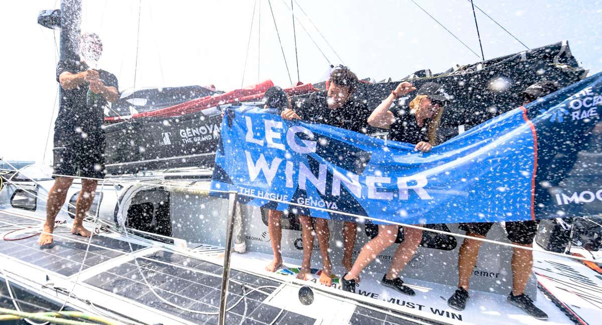 El Malizia celebra su triunfo en Génova. /THE OCEAN RACE