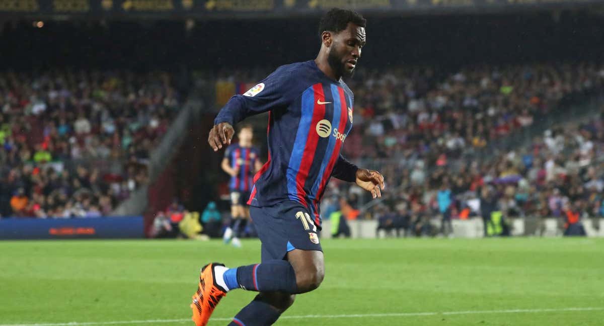 Kessié durante un partido del Barcelona. /