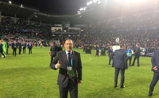 Luis Rodríguez, en la Supercopa de Europa de 2018 con el Atlético de Madrid.