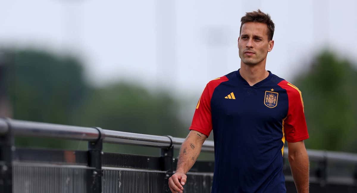 Sergio Canales durante la última concentración con España./GETTY