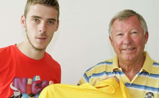 De Gea y Ferguson el día de la presentación del portero.  @d_degeaofficial