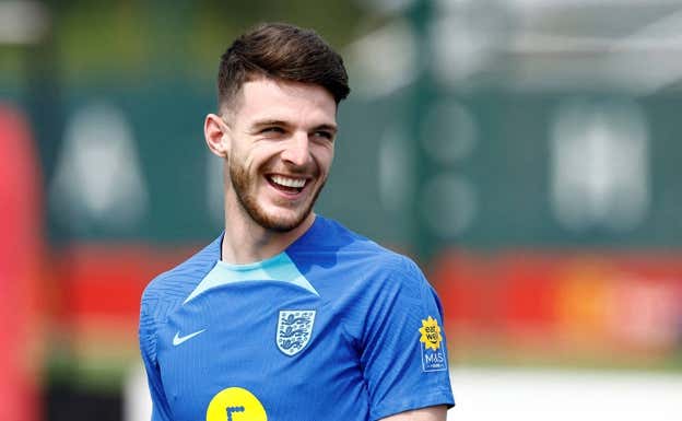 Declan Rice, en un entrenamiento con Inglaterra. REUTERS