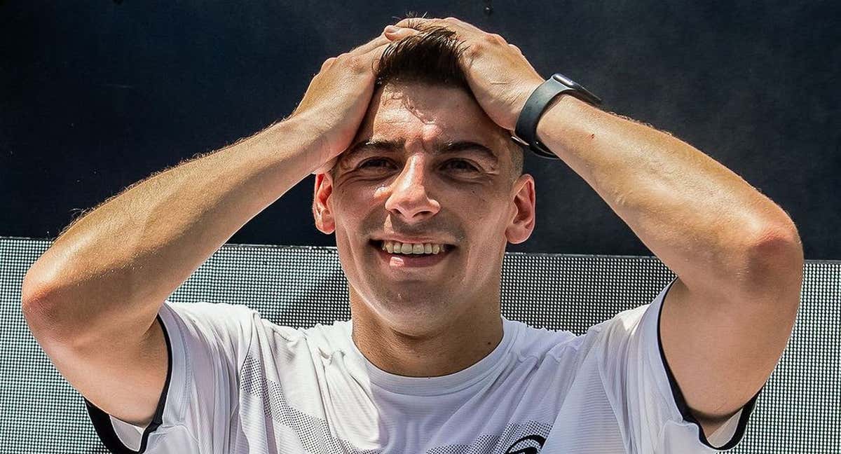 Martín Di Nenno después de ganar en su debut en Roma.