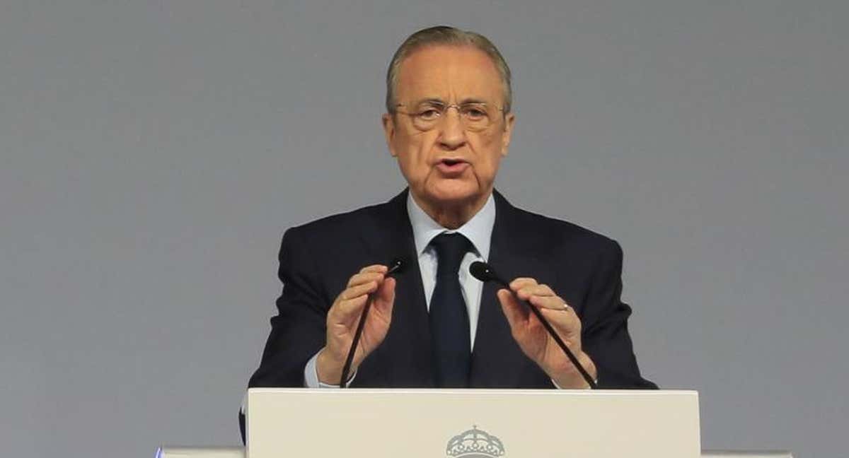 Florentino Pérez, en una comparecencia.