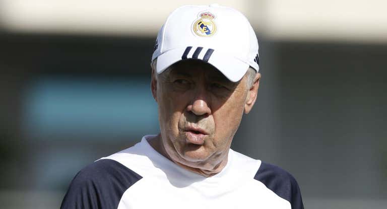Carlo Ancelotti, durante un entrenamiento de pretemporada.