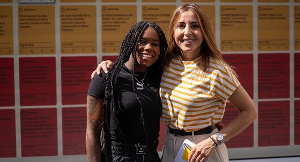 Noemí de Miguel y Ludmila da Silva, durante el evento de VISA en Callao.