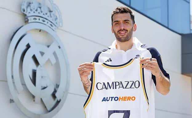 Facu Campazzo en su presentación como nuevo jugador del Real Madrid. REAL MADRID