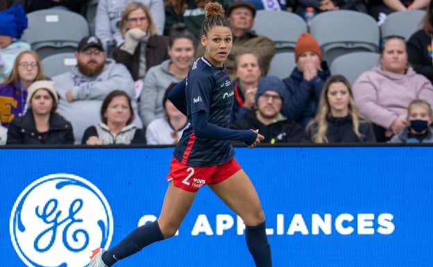 Trinity Rodman durante un partido.  US SOCCER