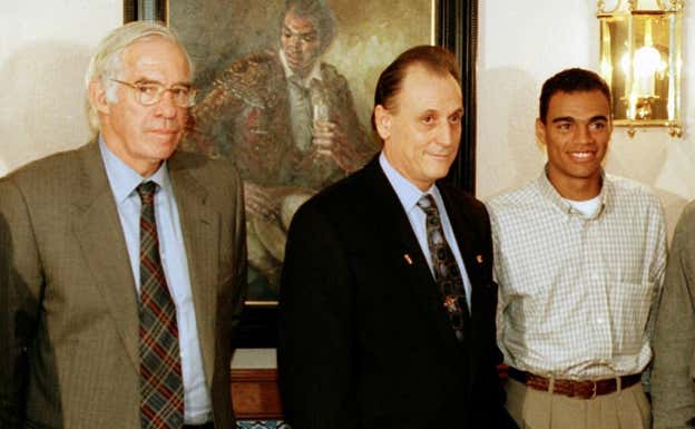 Luis Aragonés, Lopera y Denilson. ABC