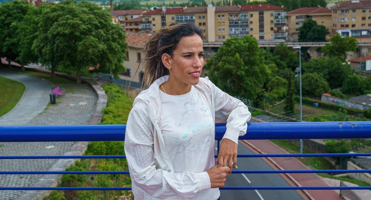 Majida Maayouf durante un entrenamiento en Álava. /El Correo