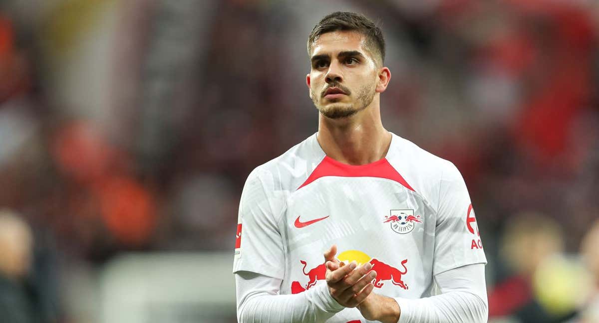 André Silva, durante un partido con el Leipzig de la presente temporada./Getty Images