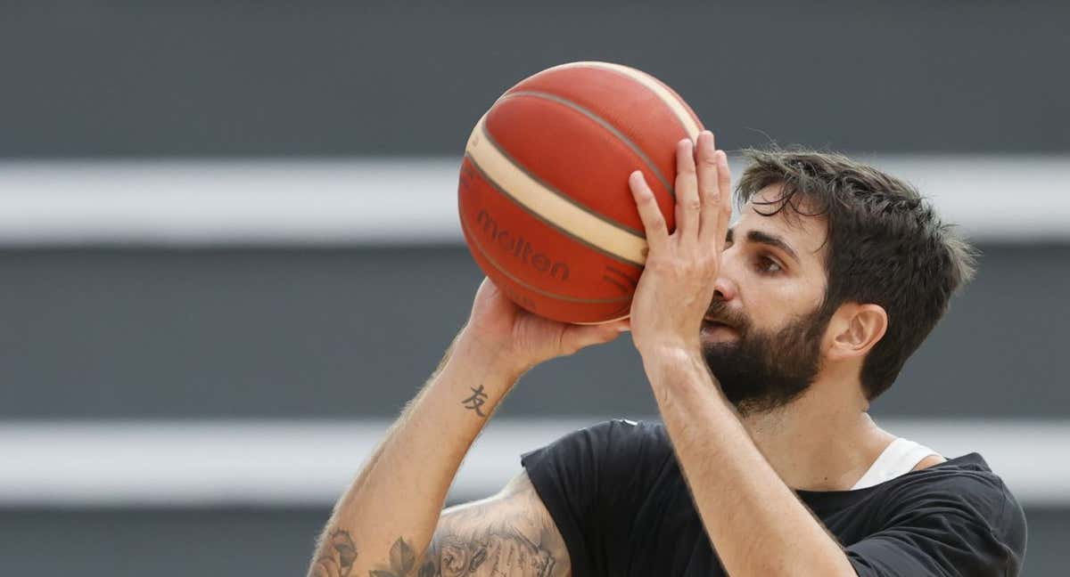 Ricky Rubio, durante la concentración con la Selección española. /EFE