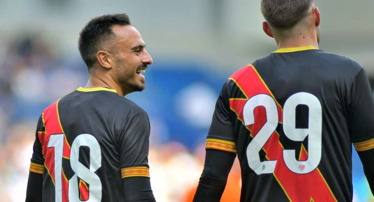Álvaro García celebra un gol de la pretemporada.