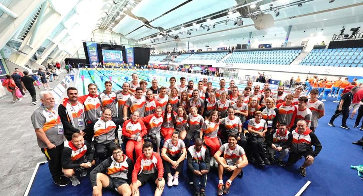 El equipo español en el Mundial de Natación Paralímpica deMánchester. /COMITÉ PARALÍMPICO
