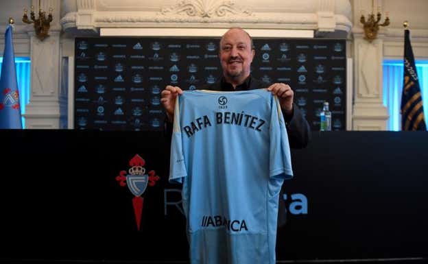 Rafa Benítez, en su presentación como entrenador del Celta.  AFP
