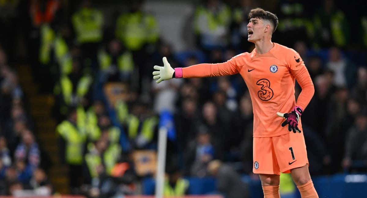 Kepa, durante un partido con el Chelsea. /AFP