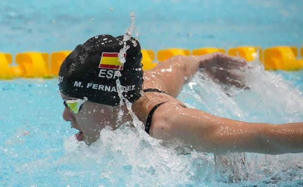 Marta Fernández, durante el Mundial de Natación Paralímpica de Mánchester. COMITÉ PARALÍMPICO