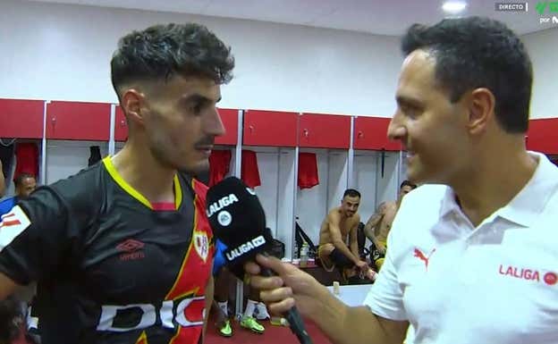 Óscar Valentín, entrevistado en el vestuario. Captura M+ LALIGA TV